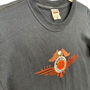 Arizona Live Free Shirt Mens Medium Black Short Sleeve Eagle Graphic Anvil Tee